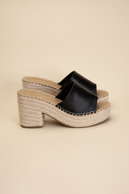 ESPADRILLE MULE HEELS side view