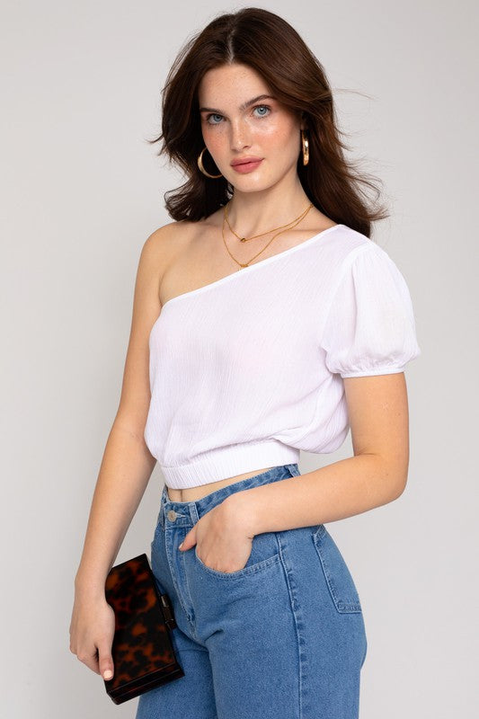 One Shoulder Top front view