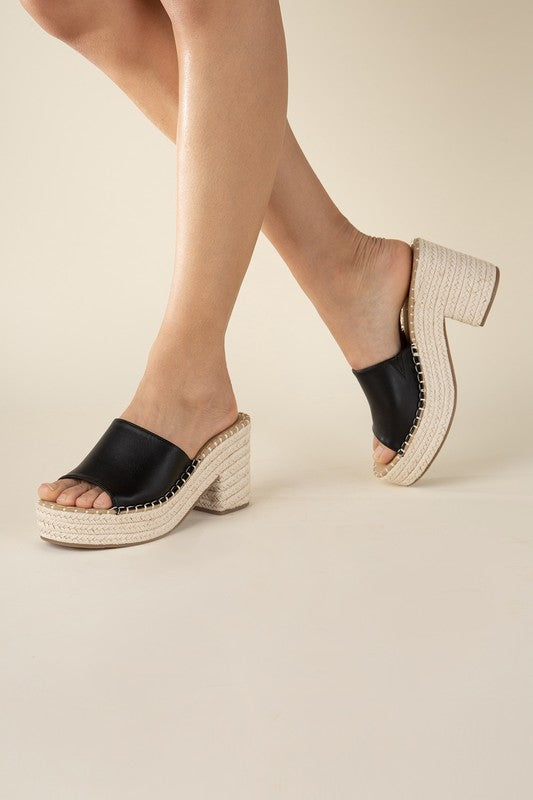 ESPADRILLE MULE HEELS side view