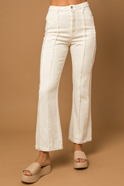 Frayed Hem Flare Pants front