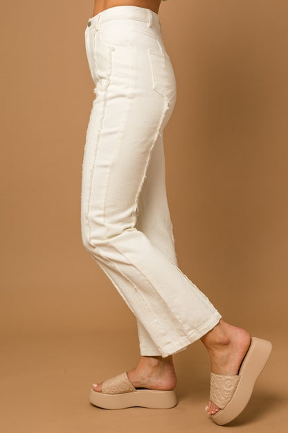 Frayed Hem Flare Pants side view