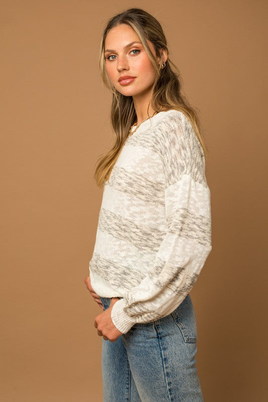 Stripe Oversized Sweater side view