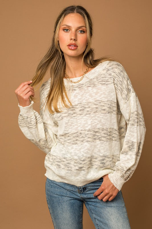 Stripe Oversized Sweater front view