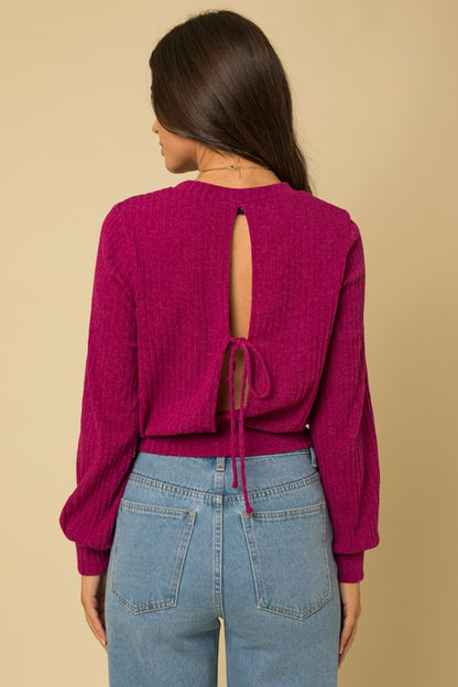 Open Back Tie Top back view