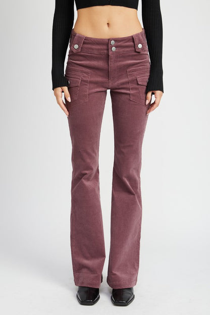 LOW RISE PANTS WITH BELL BOTTOM WINE