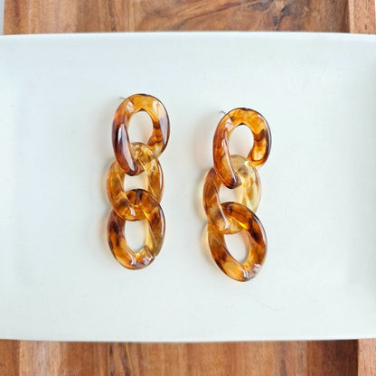 Brooklyn Earrings in Amber 