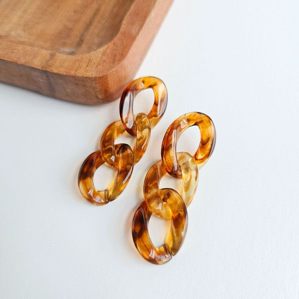 Brooklyn Earrings in Amber 