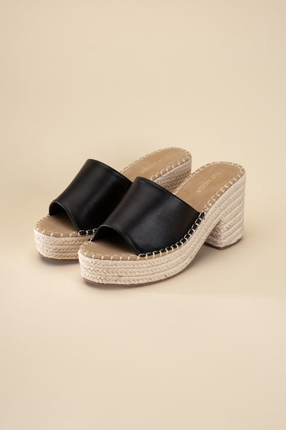 ESPADRILLE MULE HEELS side view