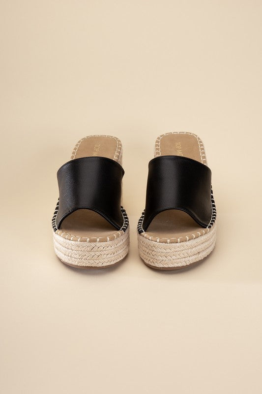 ESPADRILLE MULE HEELS front view