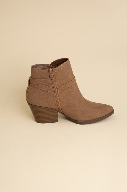 Nadine Ankle Buckle Boots Tan inside view