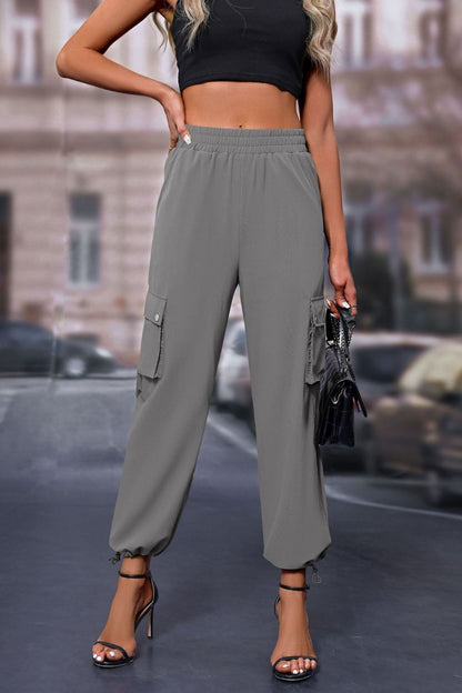 Elastic Waist Pants with Pockets