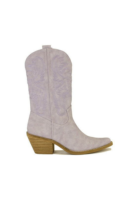 CASUAL WESTERN BOOTS - LILAC