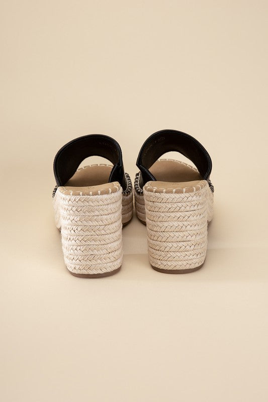 ESPADRILLE MULE HEELS back view