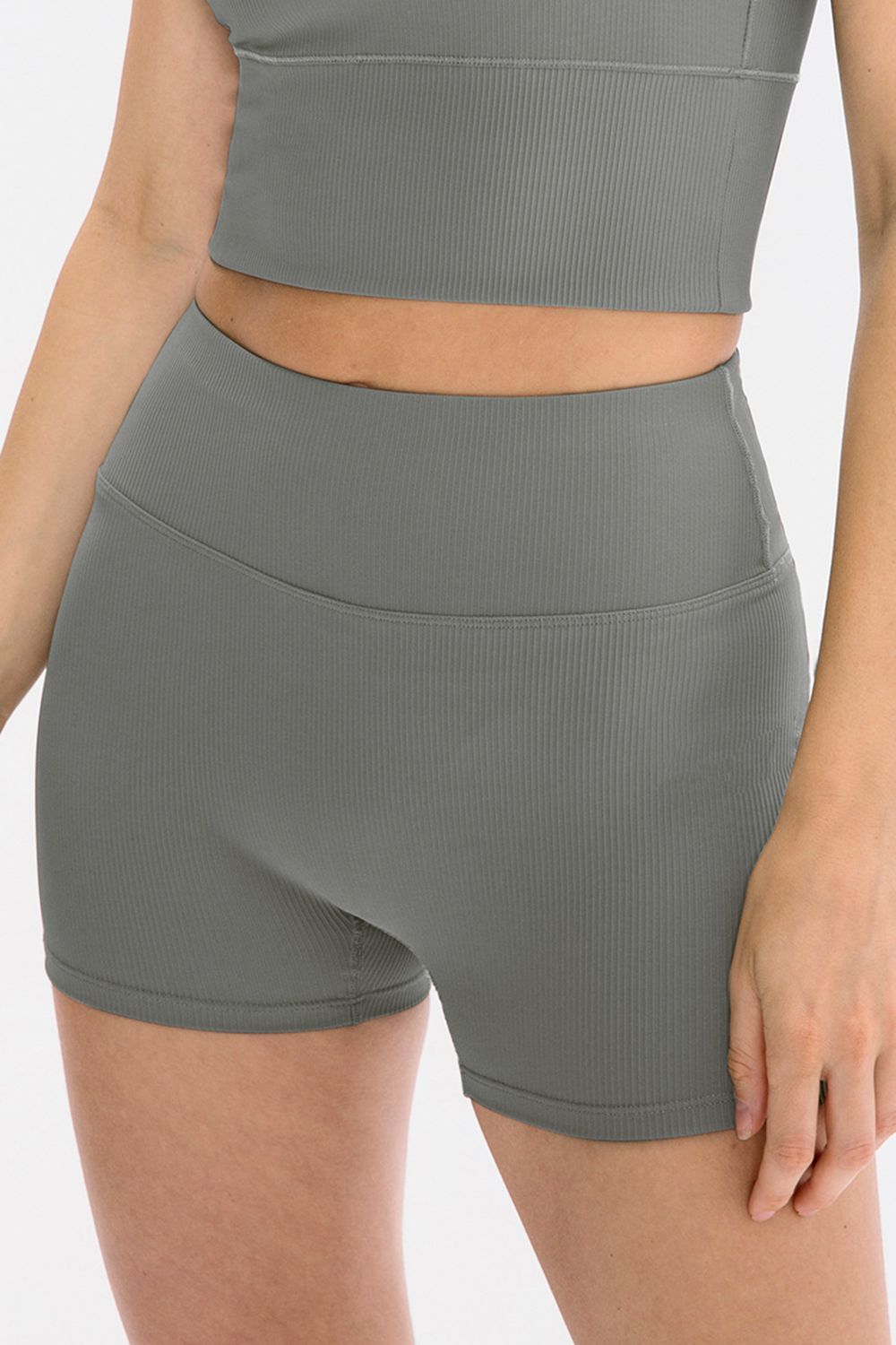 Wide Waistband Sports Shorts with Pockets