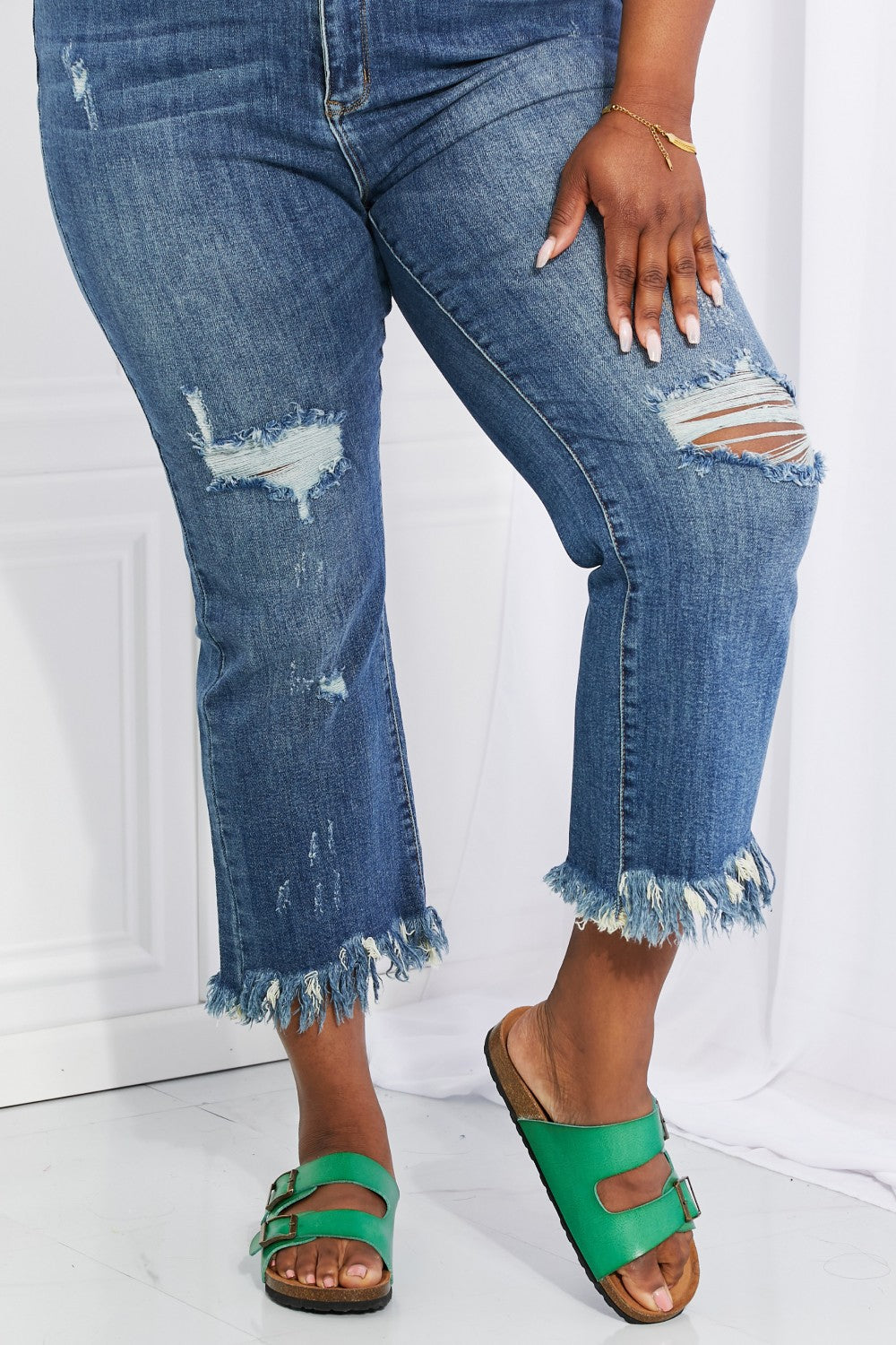 RISEN Undone Chic Straight Leg Jeans