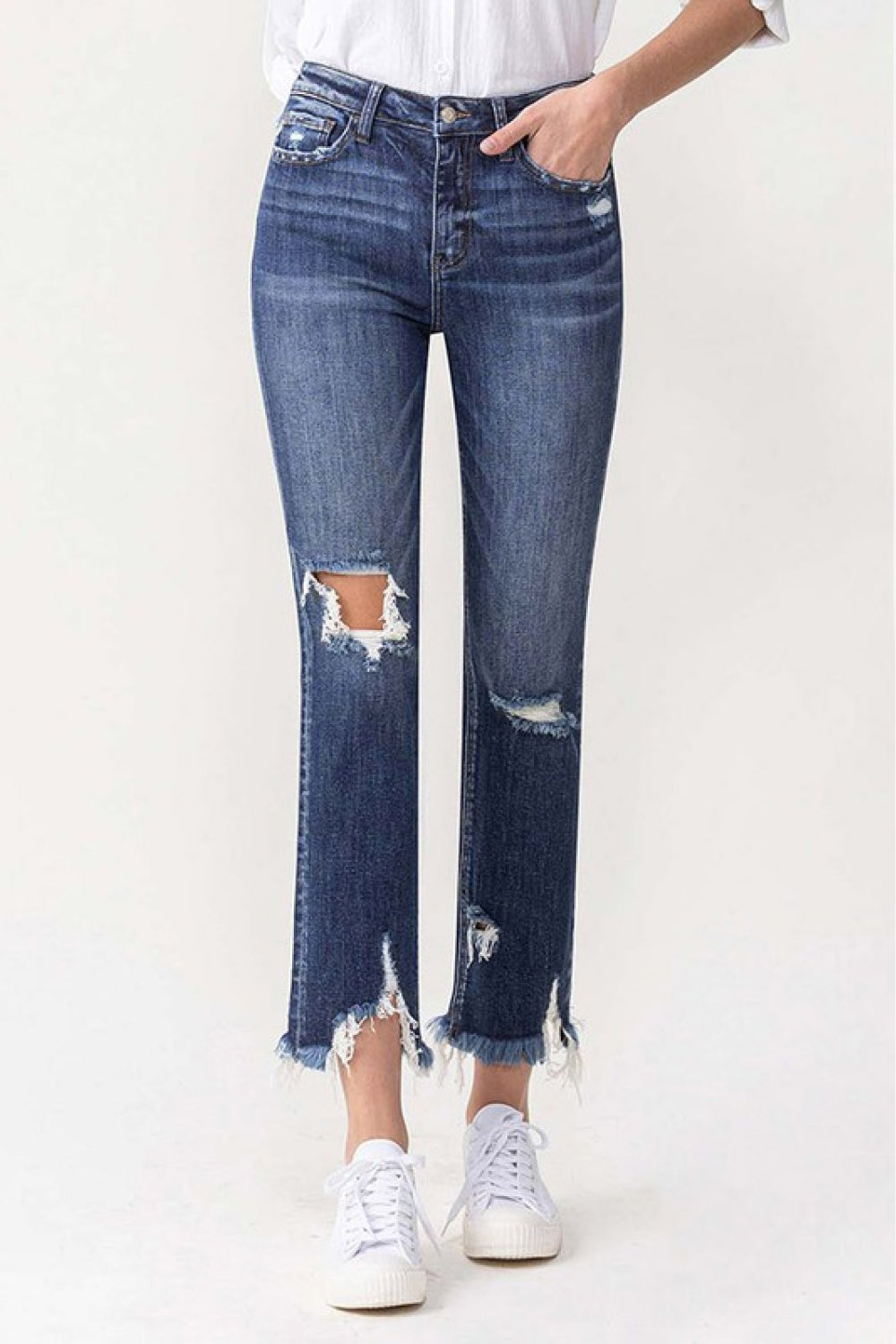 overvet Jackie High Rise Crop Straight Leg Jeans