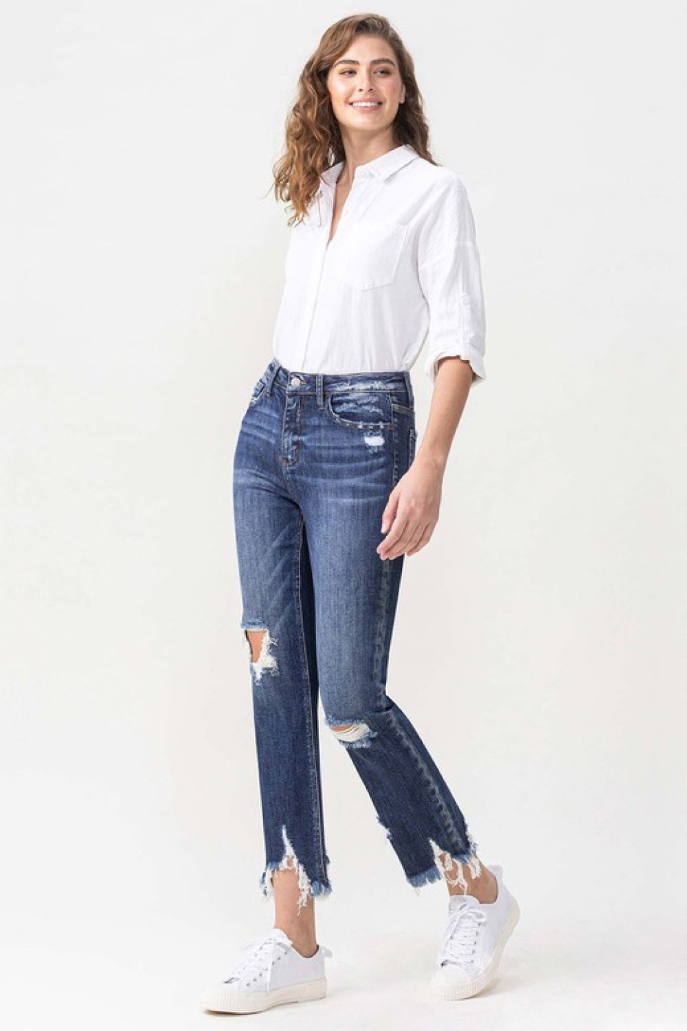 overvet Jackie High Rise Crop Straight Leg Jeans