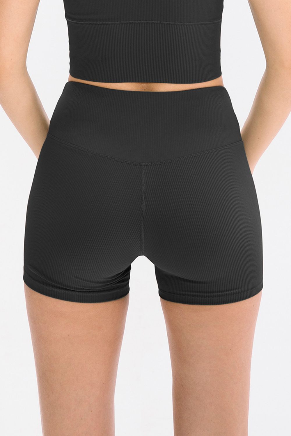 Wide Waistband Sports Shorts with Pockets