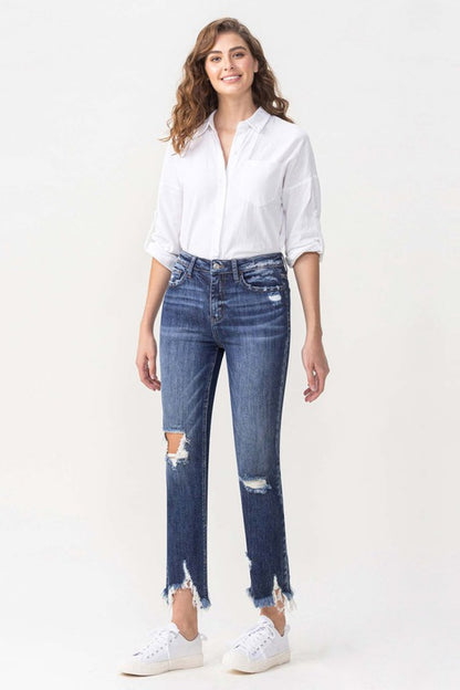 overvet Jackie High Rise Crop Straight Leg Jeans