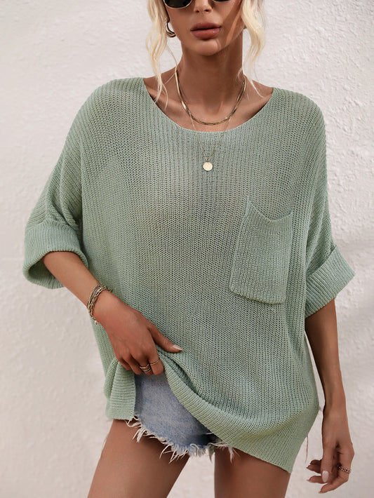 sage knit top