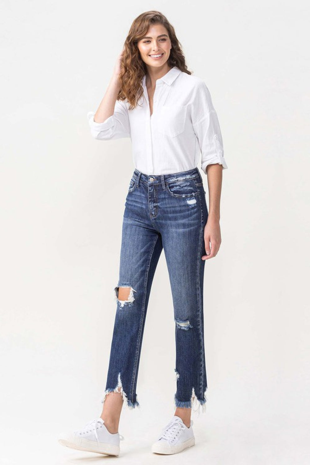 overvet Jackie High Rise Crop Straight Leg Jeans