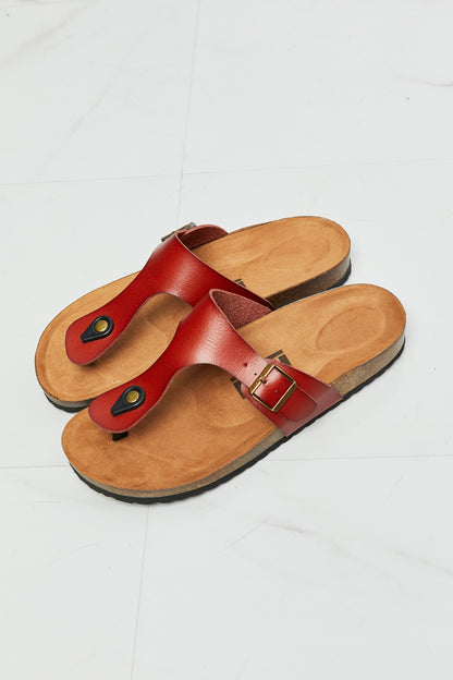 Drift Away T-Strap Flip-Flop in Red